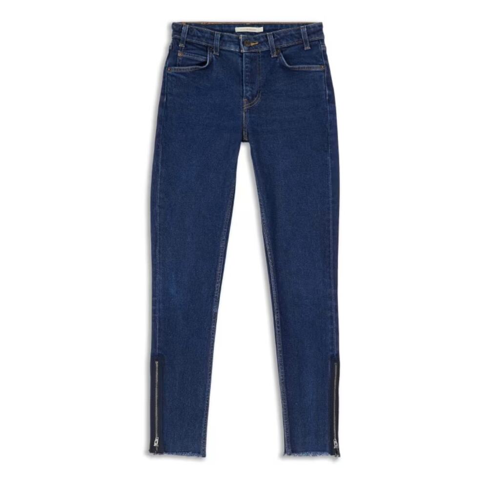 Levi's 721 Vintage High Rise Skinny Women's Jeans Size 32 Orange Tab Raw Hem